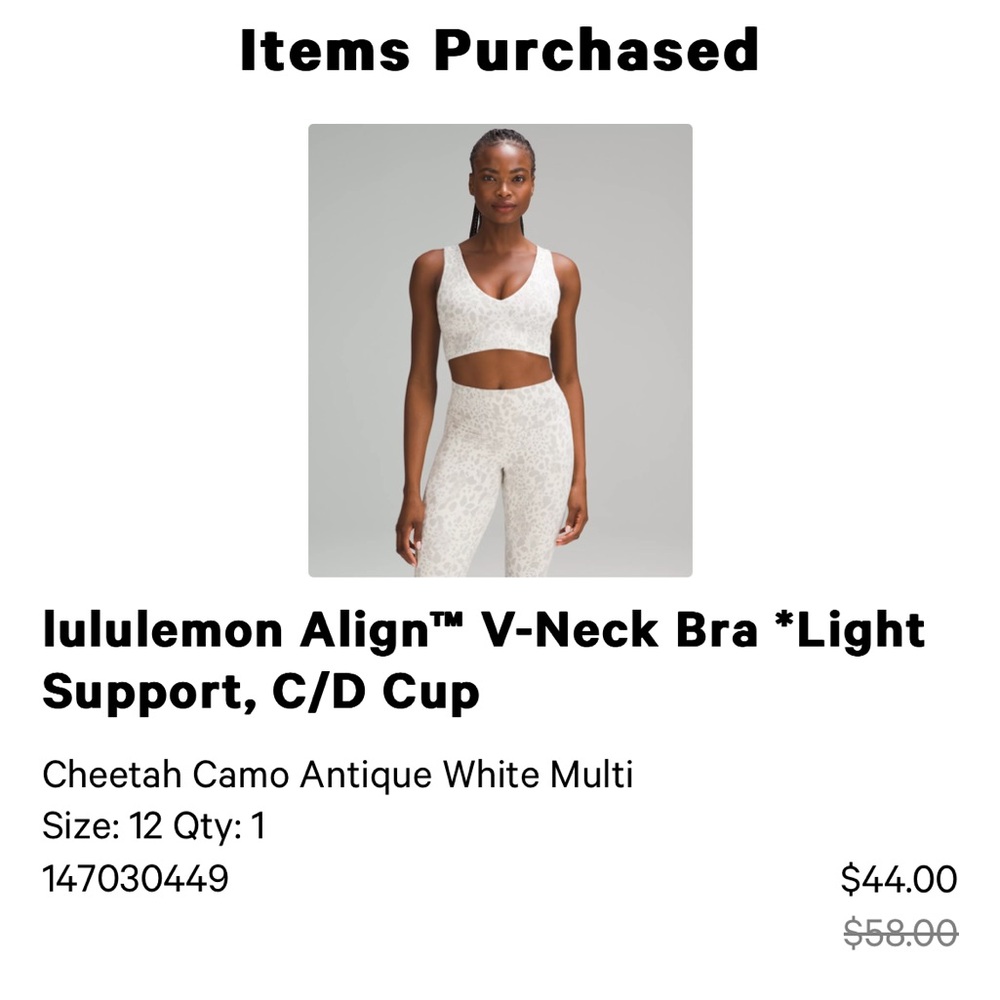 lulu lemon align bra & legging set